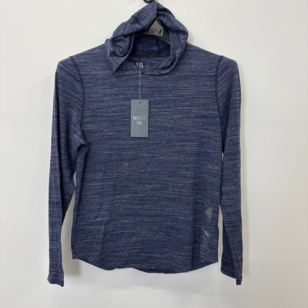 VRST Men's Essential Hoodie Darker Ardosia Slate Blue New With Tags Stretch Sm